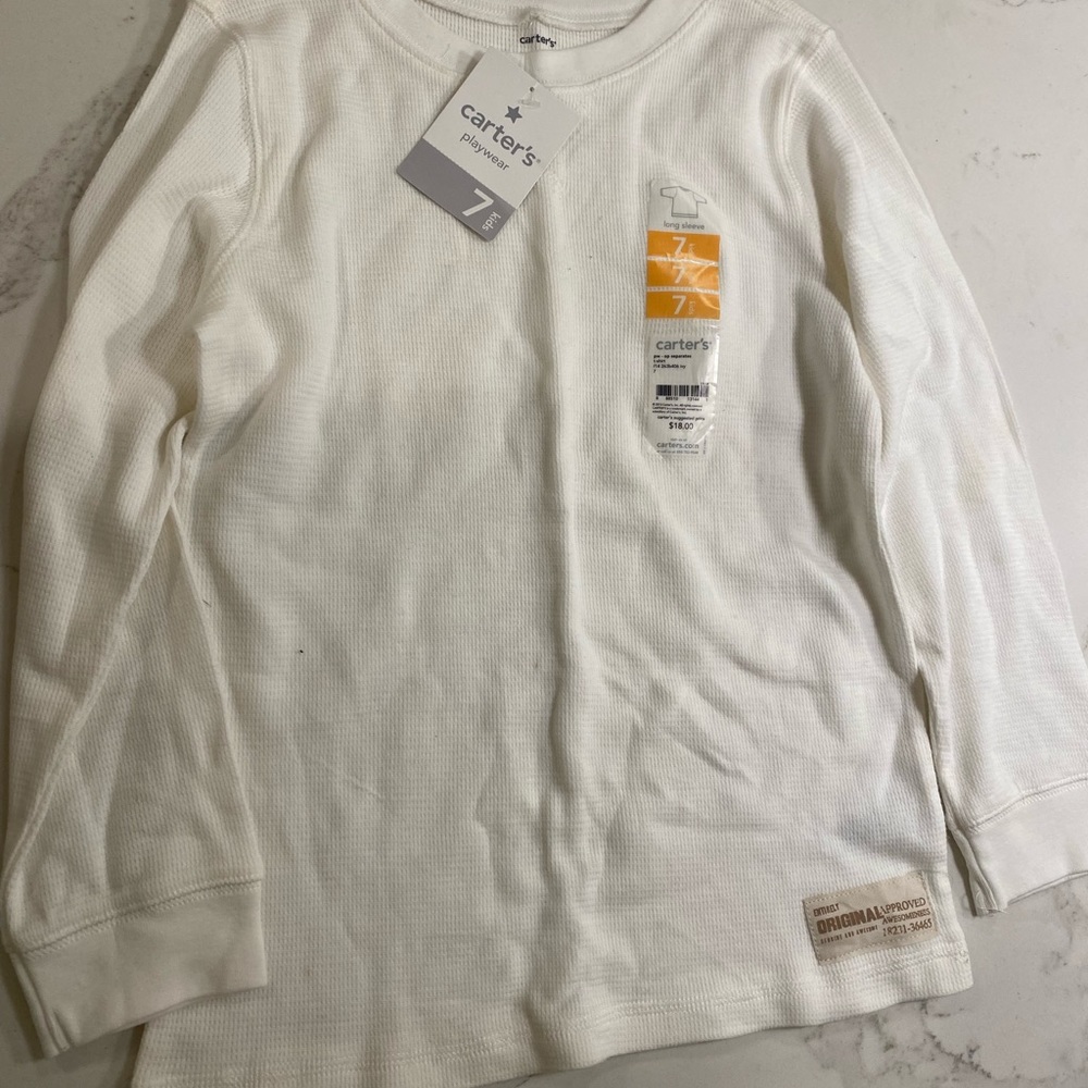 White thermal long sleeve shirt
